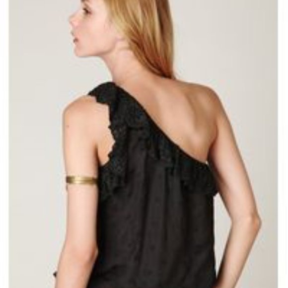 Free People Ruffled Eylet one shoulder top - Picture 4 of 4